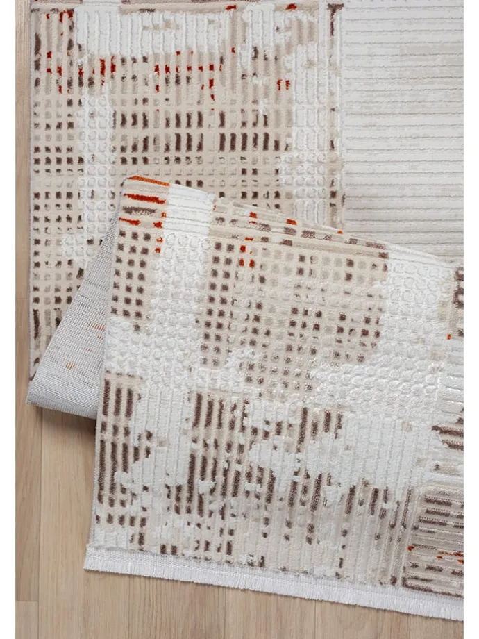 Kurzflor-Teppich ''Elex'' in Beige/ Braun