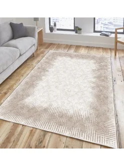 Kurzflor-Teppich in Beige