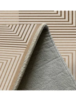 Kurzflor-Teppich in Beige/ Hellbraun/ Braun