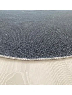 Kurzflor-Teppich in Beige/ Dunkelblau