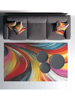 Kurzflor-Teppich in Bunt