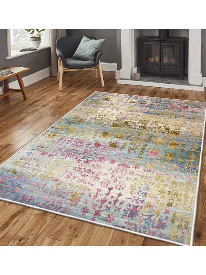 Kurzflor-Teppich in Bunt