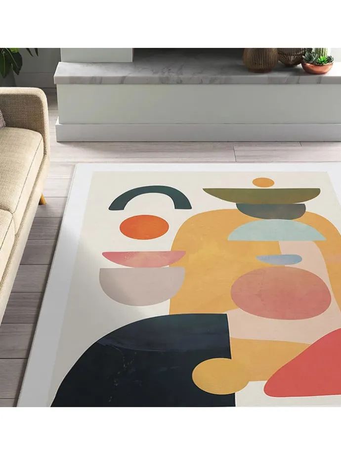 Kurzflor-Teppich in Bunt