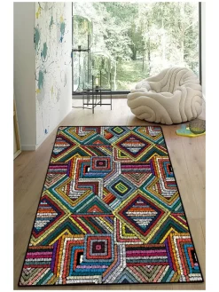 Kurzflor-Teppich in Bunt