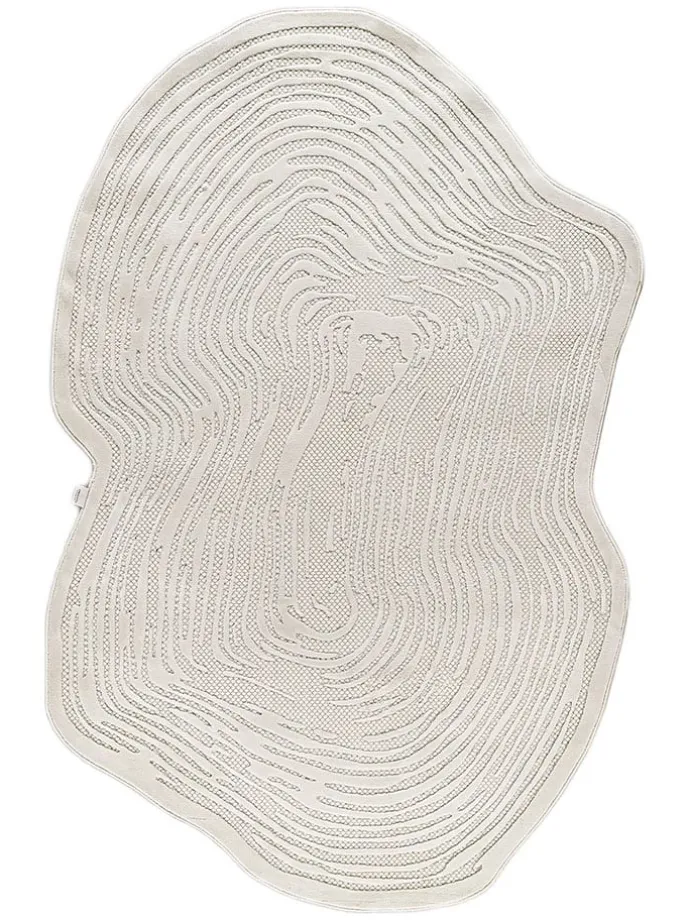 Kurzflor-Teppich in Creme