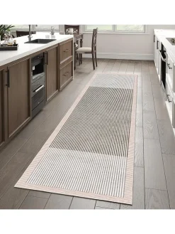 Kurzflor-Teppich in Creme/ Beige