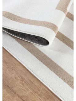 Kurzflor-Teppich in Creme/ Beige