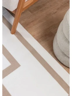 Kurzflor-Teppich in Creme/ Beige