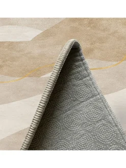 Kurzflor-Teppich in Creme/ Beige