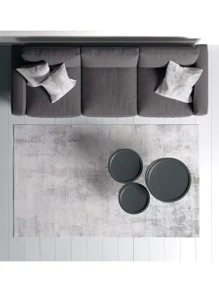 Kurzflor-Teppich in Grau