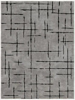 Kurzflor-Teppich in Grau