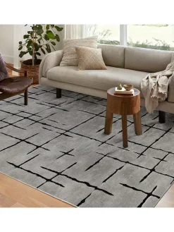 Kurzflor-Teppich in Grau