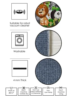 Kurzflor-Teppich in Grau/ Blau