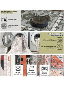 Kurzflor-Teppich in Grau/ Schwarz