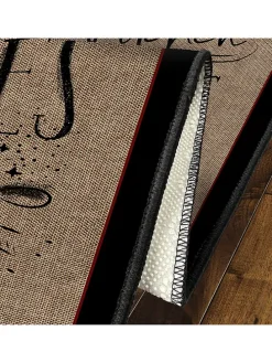 Kurzflor-Teppich in Hellbraun/ Schwarz