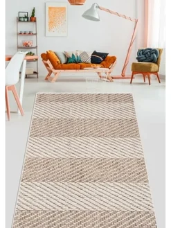 Kurzflor-Teppich in Hellbraun