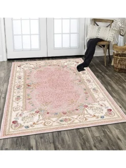 Kurzflor-Teppich in Rosa