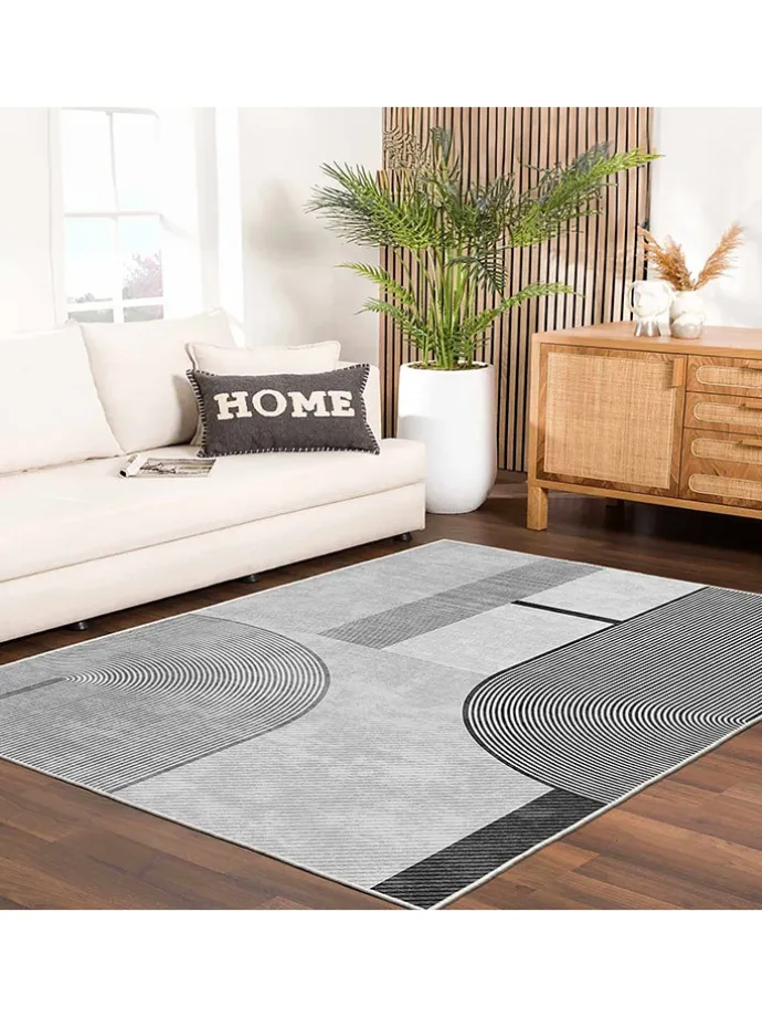 Kurzflor-Teppich ''Infkece14'' in Grau