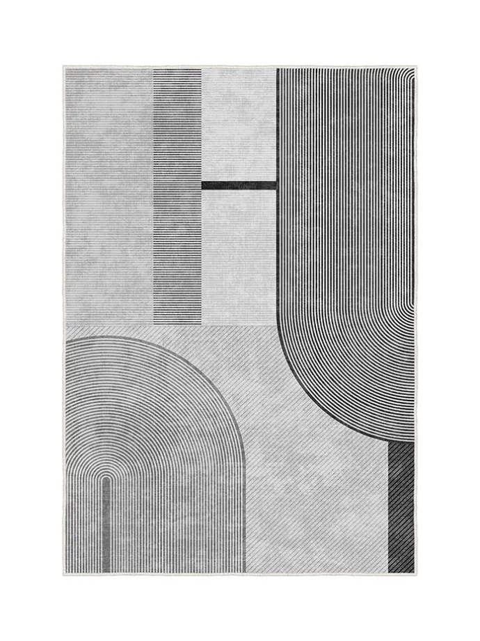 Kurzflor-Teppich ''Infkece14'' in Grau