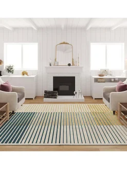 Kurzflor-Teppich "Kece" in Creme/ Gelb