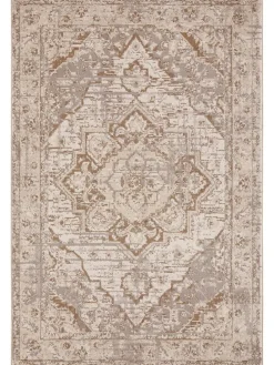 Kurzflor-Teppich "Sand" in Creme/ Hellbraun