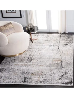 Kurzflor-Teppich ''Shivan'' in Creme/ Grau