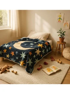 Kuscheldecke "Colorful Sky" in Dunkelblau/ Bunt - (L)170 x (B)130 cm