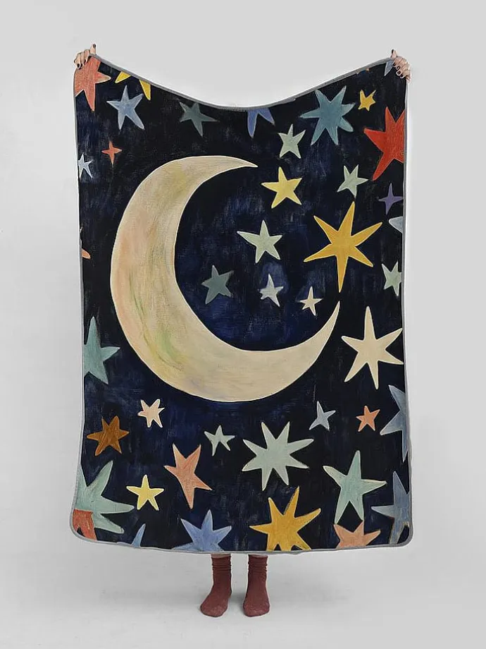 Kuscheldecke "Colorful Sky" in Dunkelblau/ Bunt - (L)170 x (B)130 cm