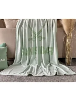 Kuscheldecke "Hochtief-Design" in Grün, 150x200 cm