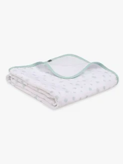 Kuscheldecke in Weiß/ Grün - (L)95 x (B)75 cm