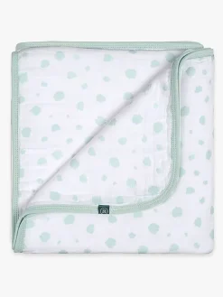 Kuscheldecke in Weiß/ Grün - (L)95 x (B)75 cm