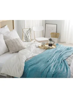 Kuscheldecke SAMUR in Blau - (W) 200 x (H) 2 x (L) 220 cm