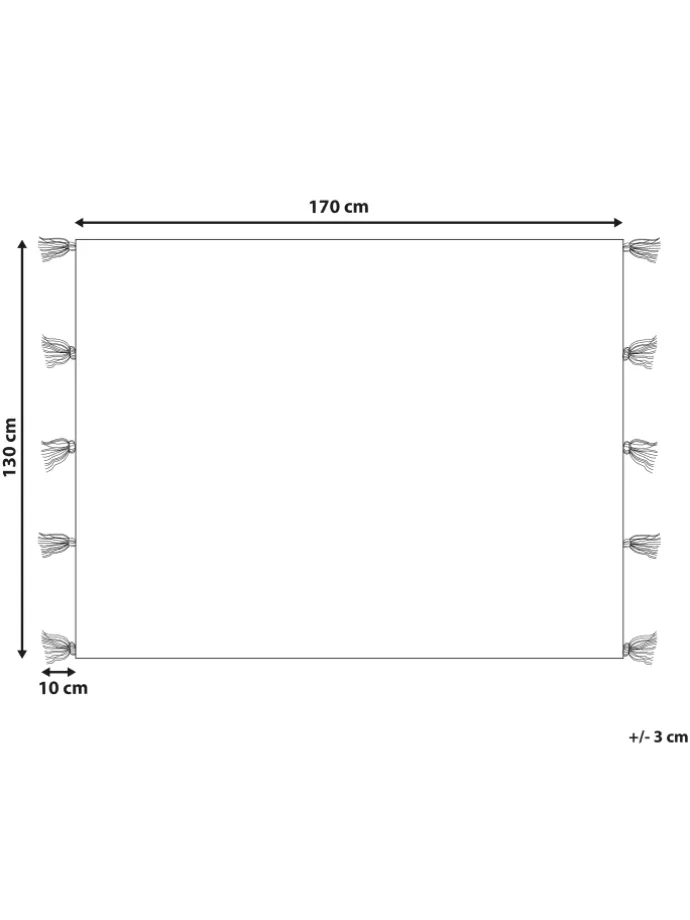 Kuscheldecke YARSELI in Beige/Weiß/Schwarz - (W) 130 x (H) 1 x (L) 170 cm