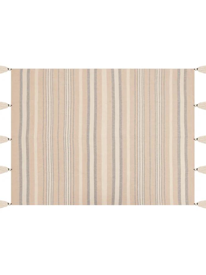 Kuscheldecke YARSELI in Beige/Weiß/Schwarz - (W) 130 x (H) 1 x (L) 170 cm