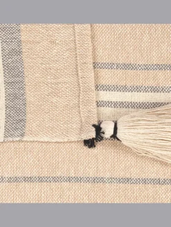 Kuscheldecke YARSELI in Beige/Weiß/Schwarz - (W) 130 x (H) 1 x (L) 170 cm