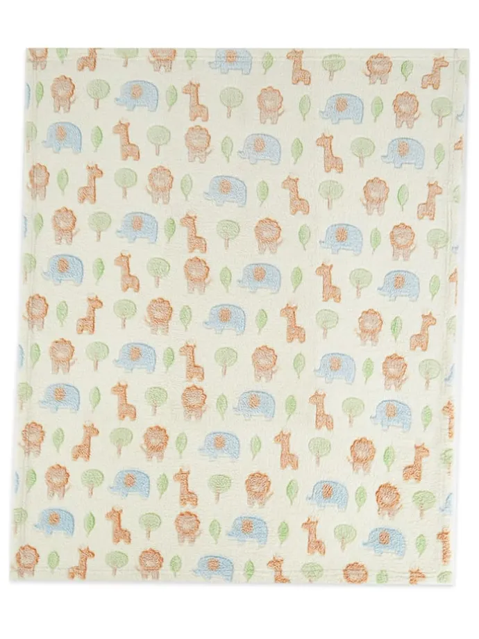 Kuscheldecke "Zoo" in Beige/ Bunt - (L)90 x (B)75 cm