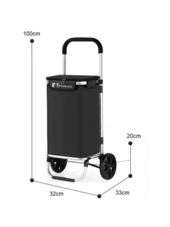 40L Einkaufswagen Trolley in Schwarz