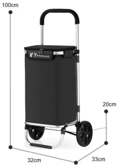 40L Einkaufswagen Trolley in Schwarz