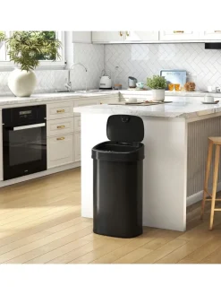 58L Mülleimer Küche mit Sensor in Schwarz