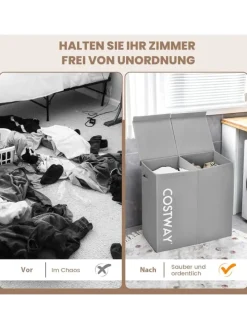 105L Wäschekorb in Grau