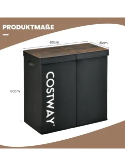 105L Wäschekorb in Schwarz