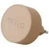 Ladestecker "Hello" in Beige - Ø 4,5 cm