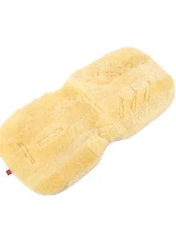 Lammfellauflage "Patchwork" in Natur - (L)80 x (B)35 cm