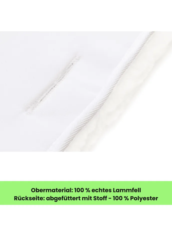 Lammfelleinlage 73x33 Exklusiv in Weiß