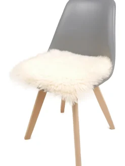 Lammfell-Sitzauflage in Weiß
