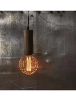 Lampenaufhängung ,Tub' aus Holz, E27 Fassung, 3,5m Kabellänge, mit Ste