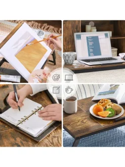 Laptoptisch in Braun/ Schwarz - (B)71 x (H)23 x (T)35 cm