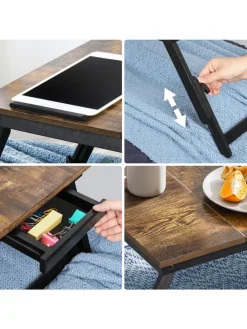 Laptoptisch in Braun/ Schwarz - (B)71 x (H)23 x (T)35 cm