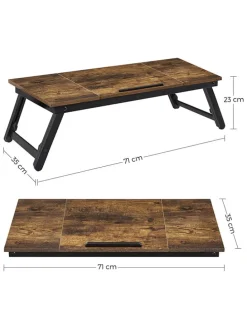 Laptoptisch in Braun/ Schwarz - (B)71 x (H)23 x (T)35 cm