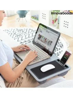 Laptop-Tisch in Grau - (B)57,5 x (H)5,8 x (T)30,5 cm